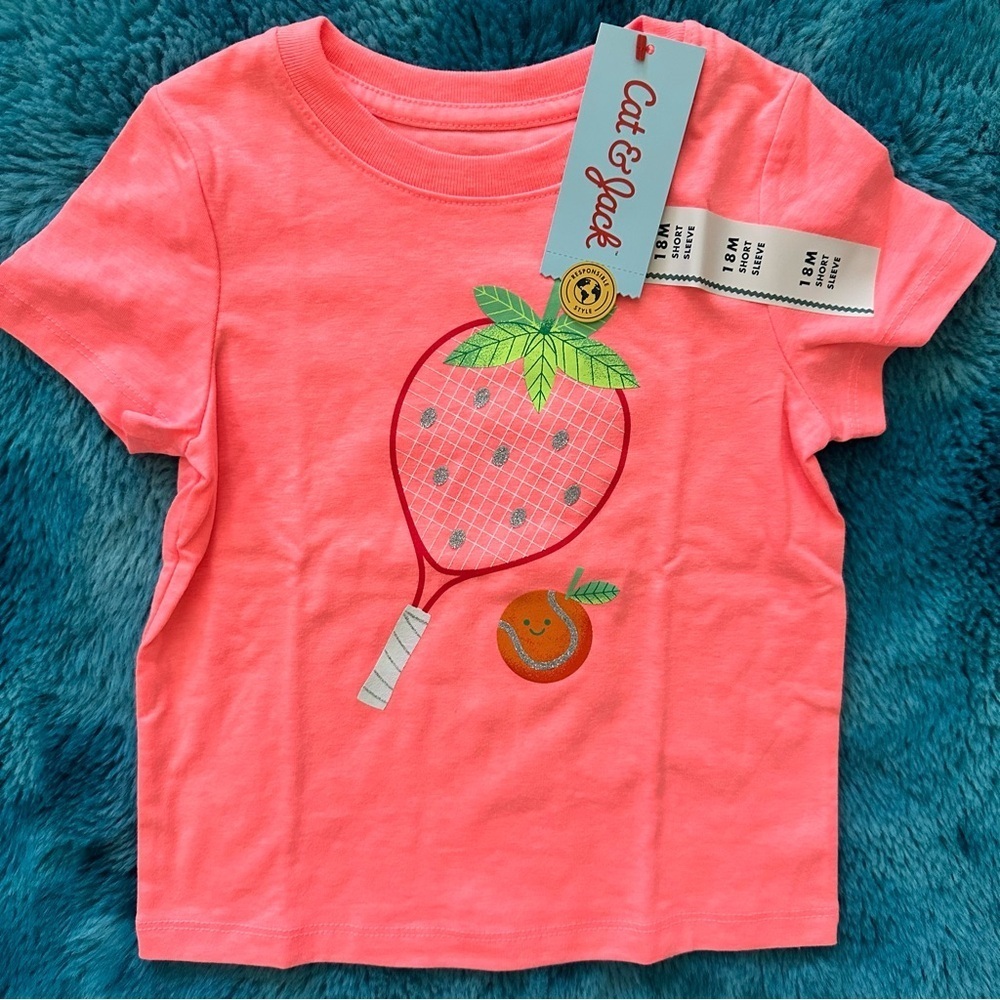 Cat & Jack Kids Tee with Tennis Graphic Size 18 Months
